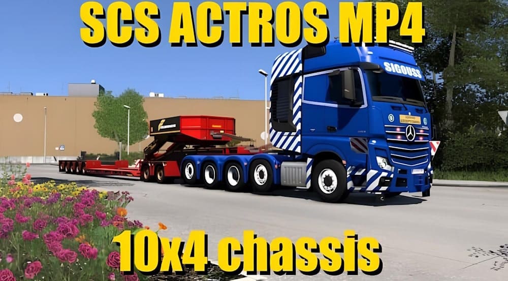 Шасси грузовика SCS Actros MP4 10×4 для ETS2