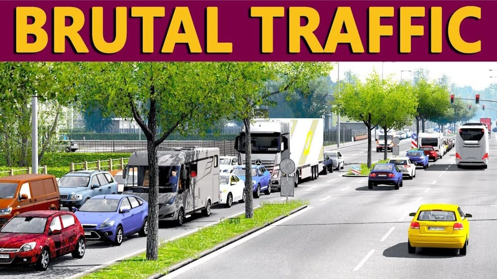 Мод "Brutal Traffic" интенсивный трафик для ETS2
