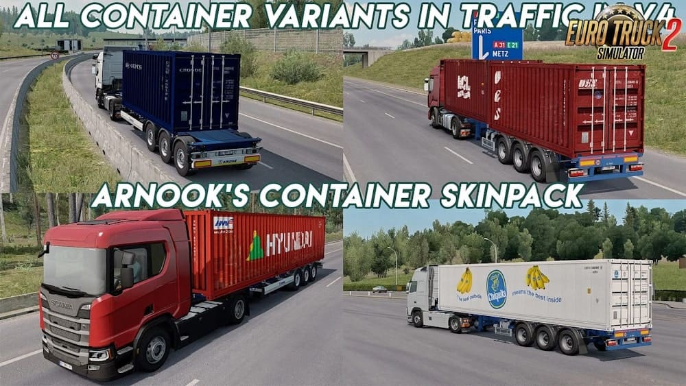 Пак скинов Arnooks SCS Containers для ETS2