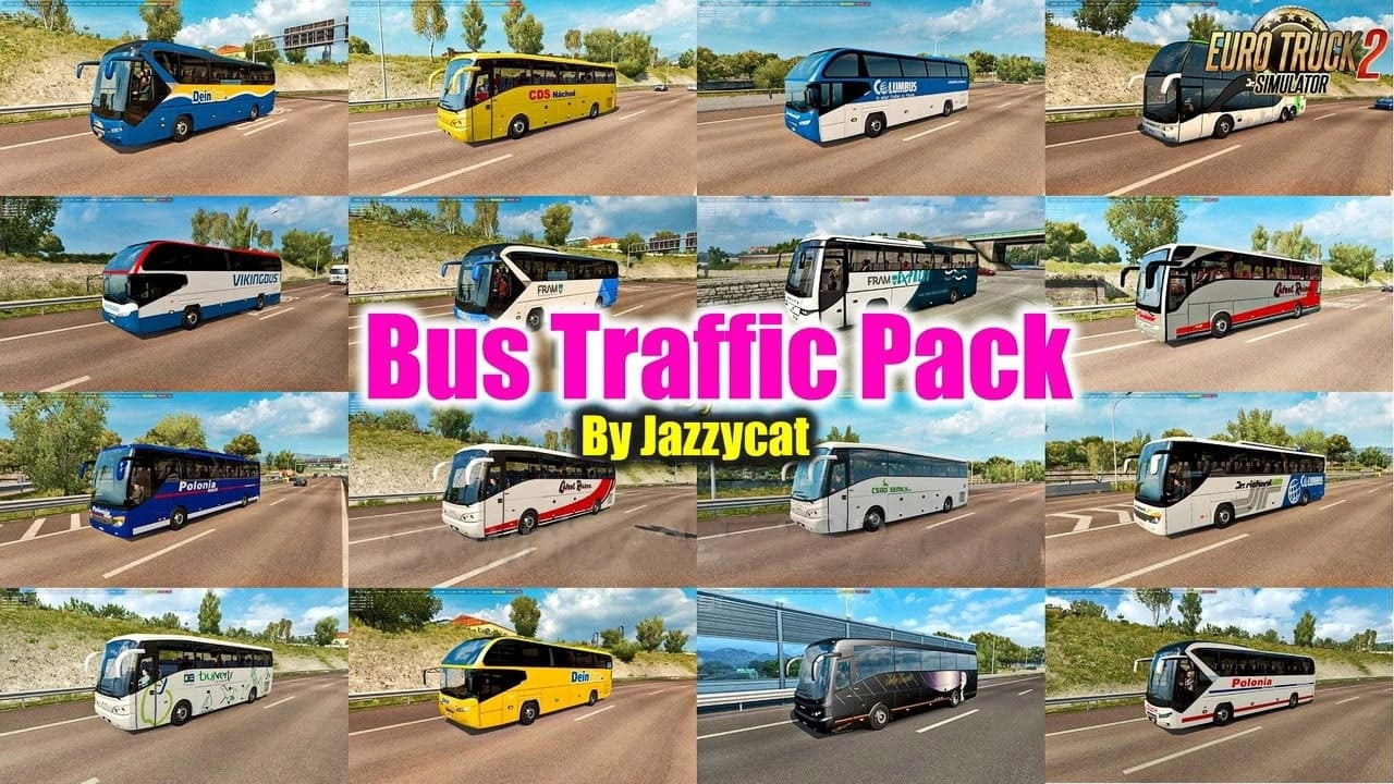 Пак автобусов в трафик для ETS2